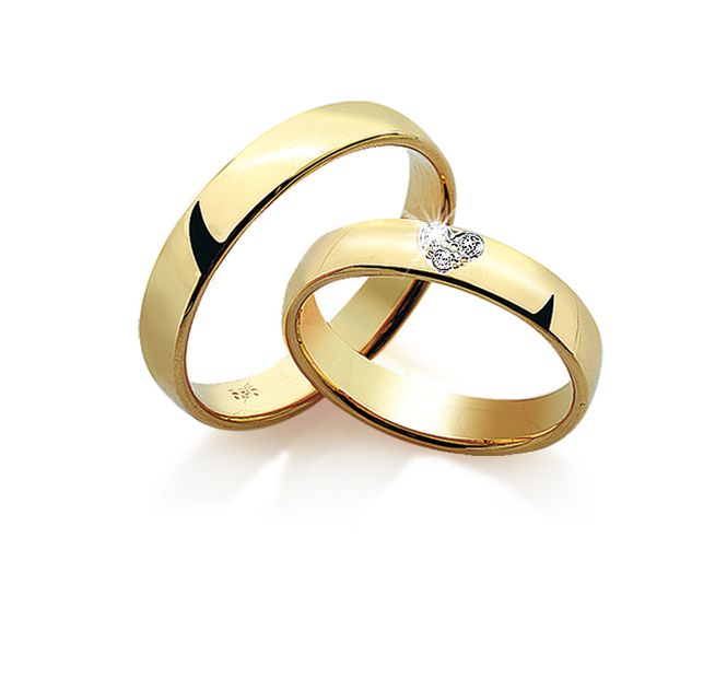 Hovedbilde Gifteringer i gult gull 0.06 carat w.si