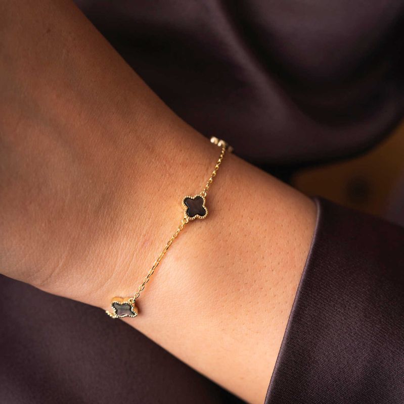 KLØVER ARMBÅND SØLV PERLEMOR 992039