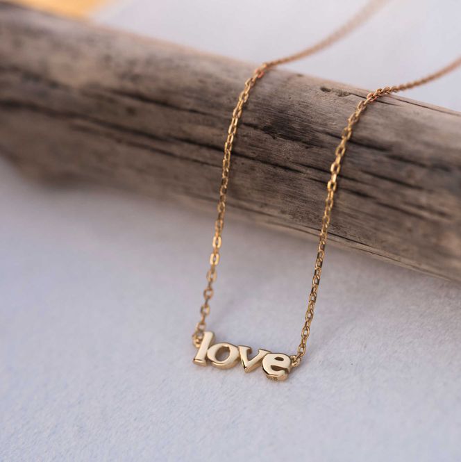 Hovedbilde LOVE smykke rosenkvarts 221410