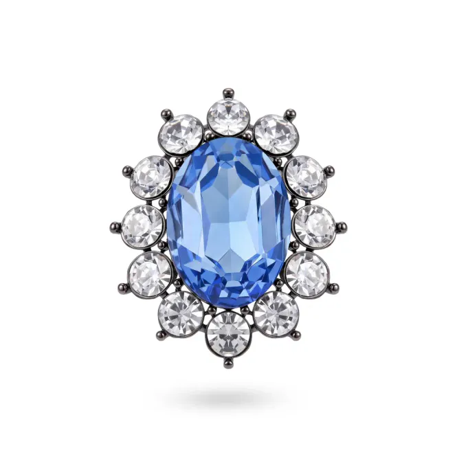 Hovedbilde 200713 BIJOUTERI BROSJE SAFIR BLÅ RHINESTONE